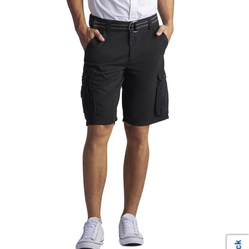 Mens black cargo shorts